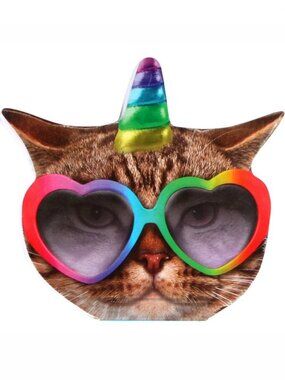 Caticorn in Rainbow Heart Sunglasses Notebook